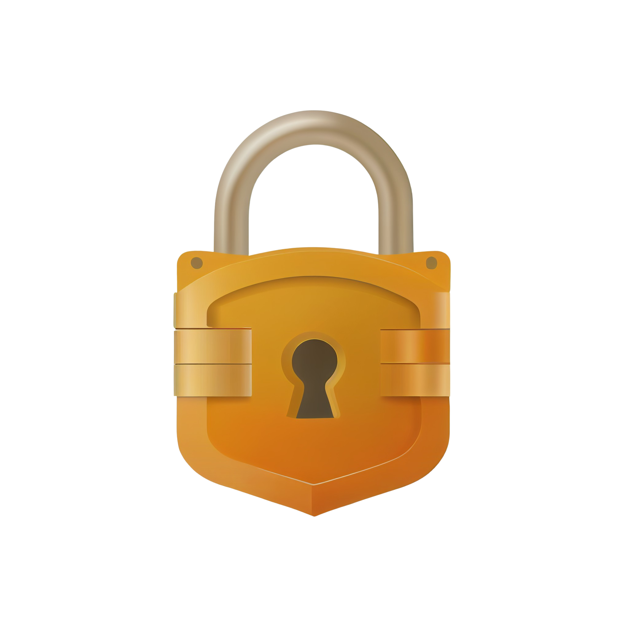 A logo of a golden padlock